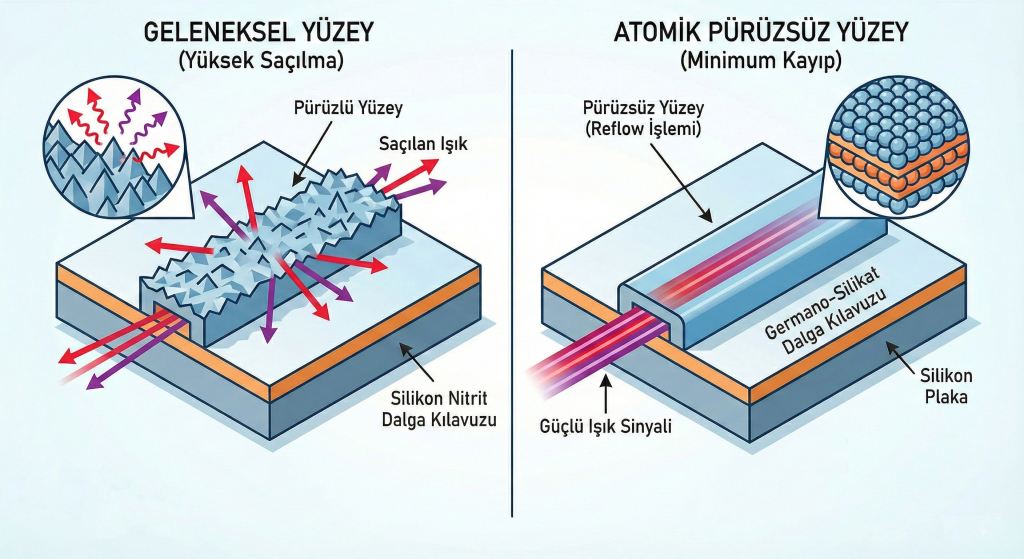 Fotonik Çip Yüzey Pürüzsüzlük Karşılaştırması