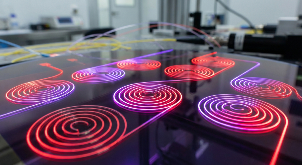 Silikon Wafer Üzerinde Spiral Optik Devreler