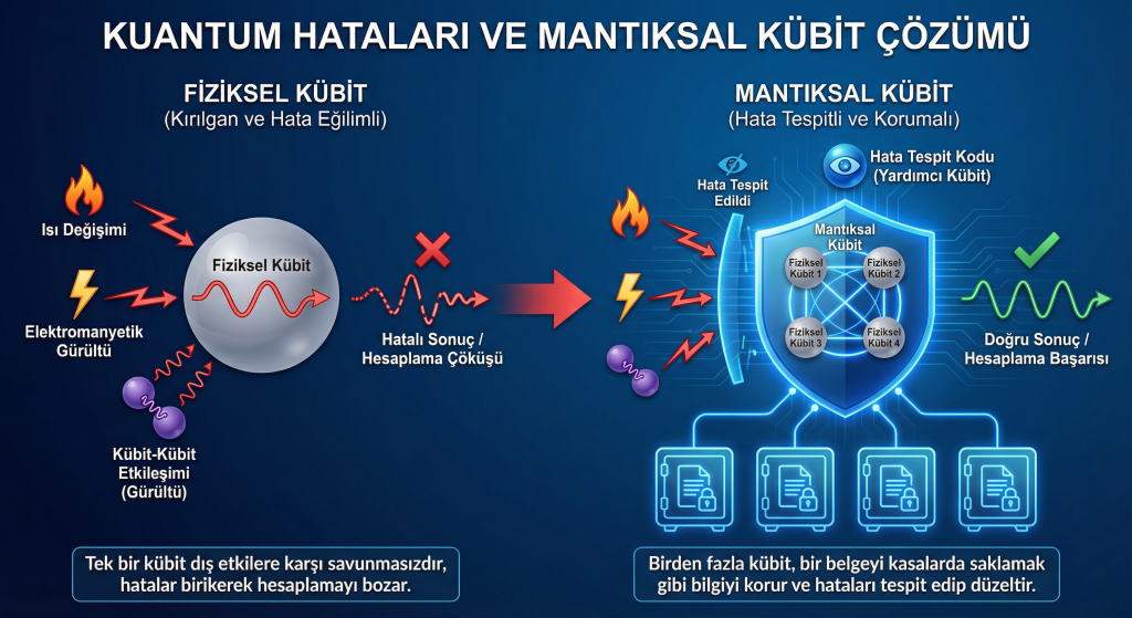 Fiziksel Kübit Kırılganlığı ve Mantıksal Kübitin Kasa Çözümü